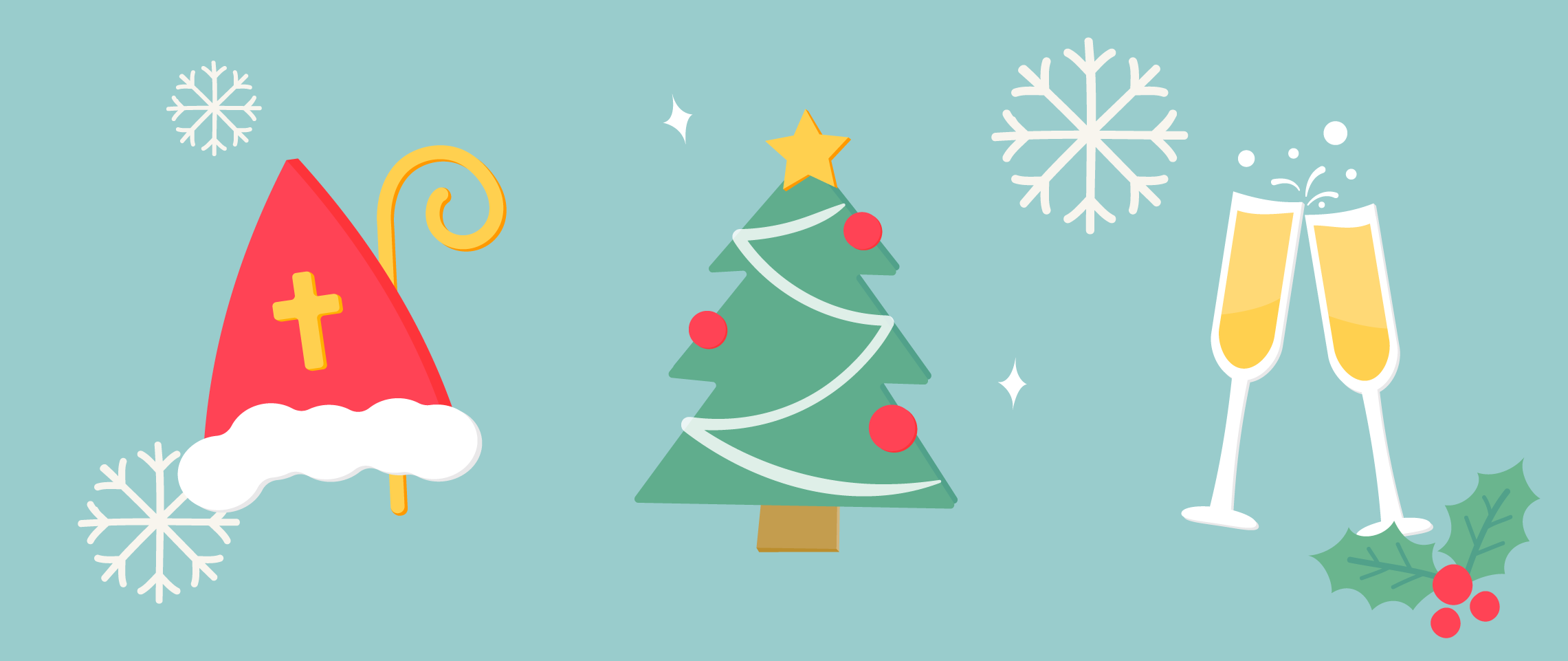 Sinterklaas, kerstborrel of nieuwjaarsfeest op het werk